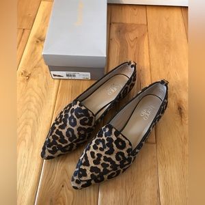 Very cute Franco Sarto leopard leather upper loafers